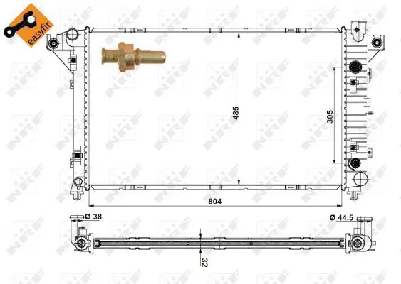 Handler.Part Radiator, engine cooling NRF 53780 5