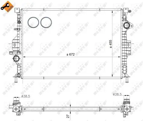 Handler.Part Radiator, engine cooling NRF 53811 4