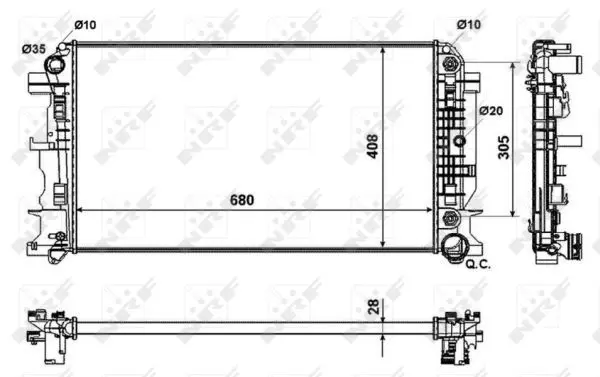 Handler.Part Radiator, engine cooling NRF 53833 4