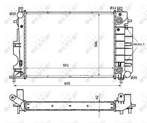 Handler.Part Radiator, engine cooling NRF 53873 5