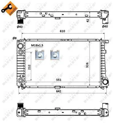 Handler.Part Radiator, engine cooling NRF 53877 5