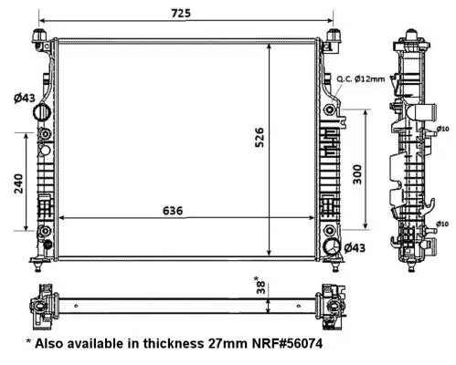 Handler.Part Radiator, engine cooling NRF 53936 1