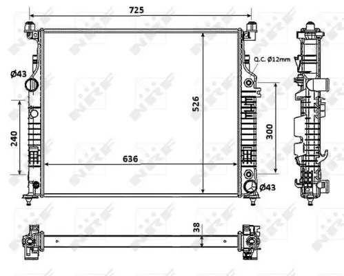 Handler.Part Radiator, engine cooling NRF 53937 1