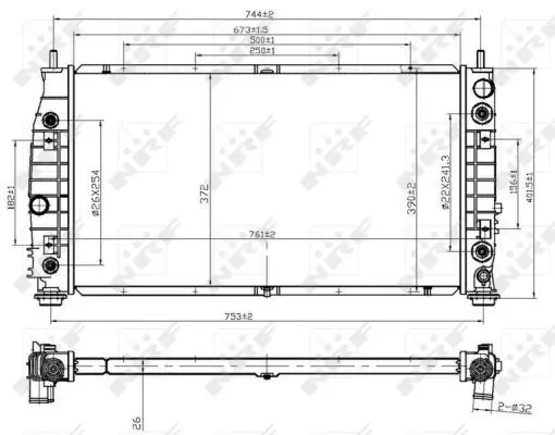 Handler.Part Radiator, engine cooling NRF 53954 5