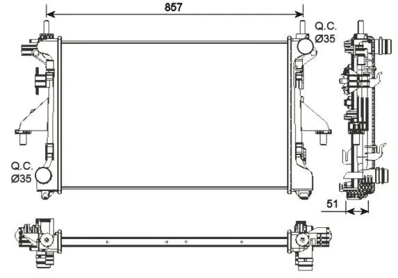 Handler.Part Radiator, engine cooling NRF 54203 5