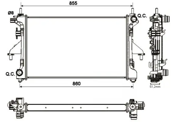 Handler.Part Radiator, engine cooling NRF 54204 4