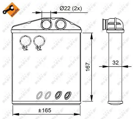 Handler.Part Heat exchanger, interior heating NRF 54208 5