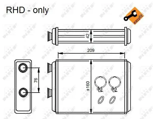 Handler.Part Heat exchanger, interior heating NRF 54224 5