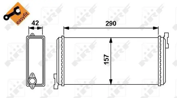 Handler.Part Heat exchanger, interior heating NRF 54240 5