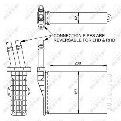 Handler.Part Heat exchanger, interior heating NRF 54245 5