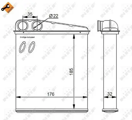 Handler.Part Heat exchanger, interior heating NRF 54271 5