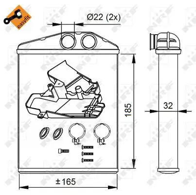 Handler.Part Heat exchanger, interior heating NRF 54275 5