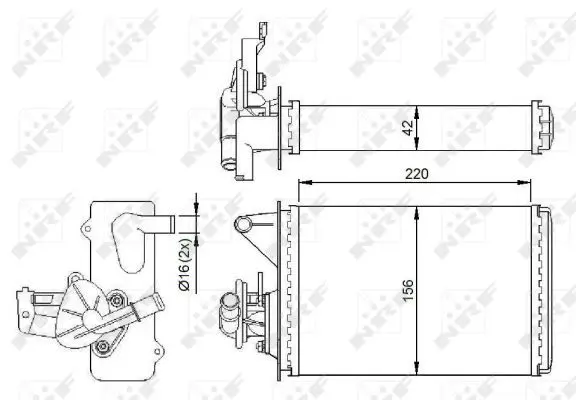 Handler.Part Heat exchanger, interior heating NRF 54281 5