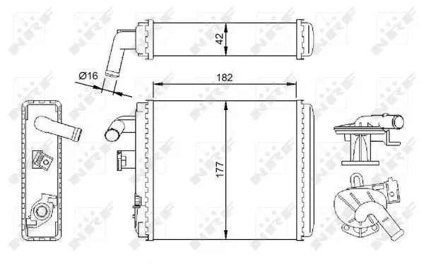 Handler.Part Heat exchanger, interior heating NRF 54282 5