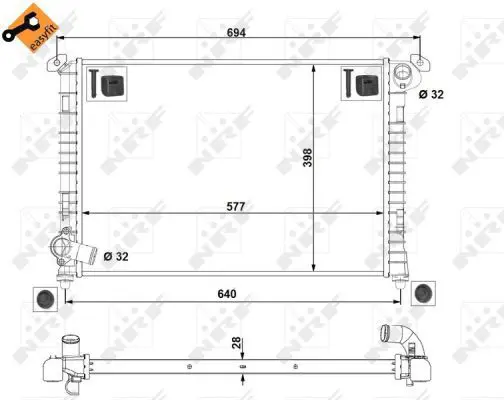 Handler.Part Radiator, engine cooling NRF 53807 5