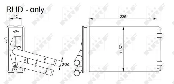 Handler.Part Heat exchanger, interior heating NRF 54302 5