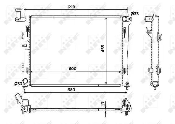 Handler.Part Radiator, engine cooling NRF 53821 4