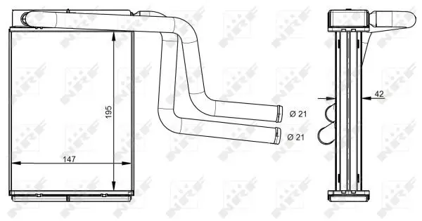 Handler.Part Heat exchanger, interior heating NRF 54330 5