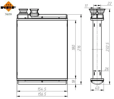 Handler.Part Heat Exchanger, interior heating NRF 54359 5