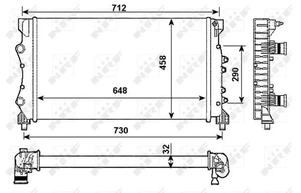 Handler.Part Radiator, engine cooling NRF 53990 1