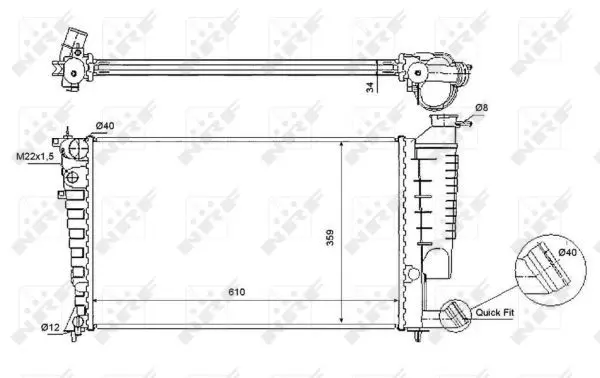 Handler.Part Radiator, engine cooling NRF 54715 1