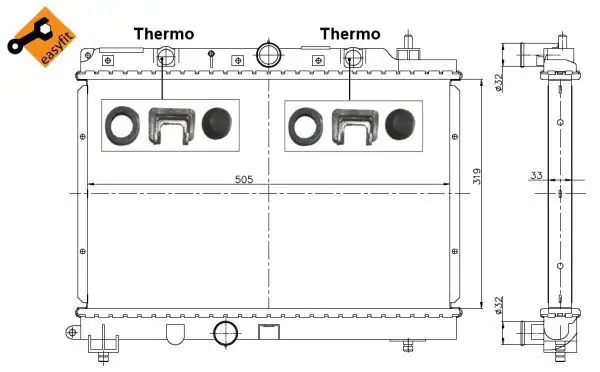 Handler.Part Radiator, engine cooling NRF 55305 4