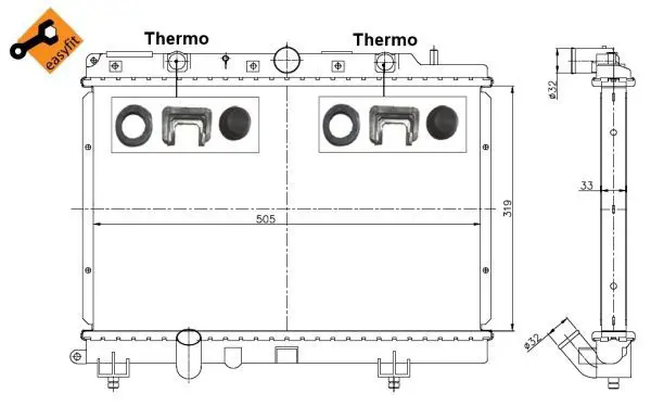 Handler.Part Radiator, engine cooling NRF 55307 4