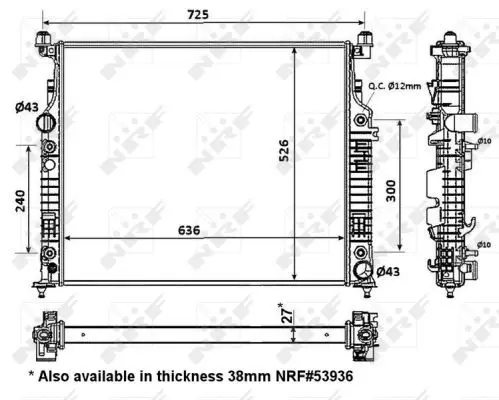 Handler.Part Radiator, engine cooling NRF 56074 5