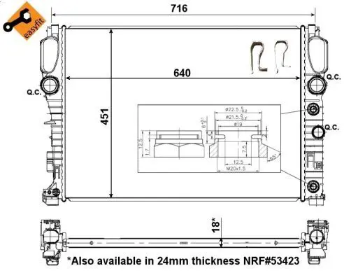 Handler.Part Radiator, engine cooling NRF 56076 4