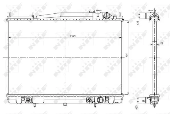 Handler.Part Radiator, engine cooling NRF 56084 5