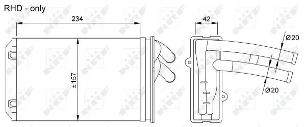 Handler.Part Heat exchanger, interior heating NRF 58035 5