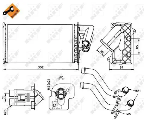 Handler.Part Heat exchanger, interior heating NRF 58081 5