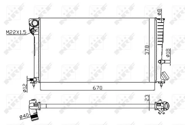 Handler.Part Radiator, engine cooling NRF 58101A 1