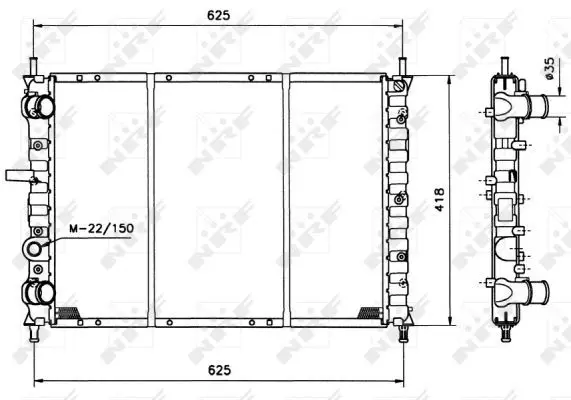 Handler.Part Radiator, engine cooling NRF 58122 1