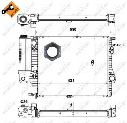 Handler.Part Radiator, engine cooling NRF 58165 4