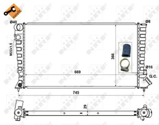 Handler.Part Radiator, engine cooling NRF 58189 4