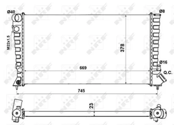 Handler.Part Radiator, engine cooling NRF 58189A 1