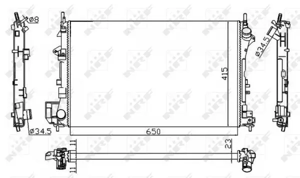 Handler.Part Radiator, engine cooling NRF 58203A 1