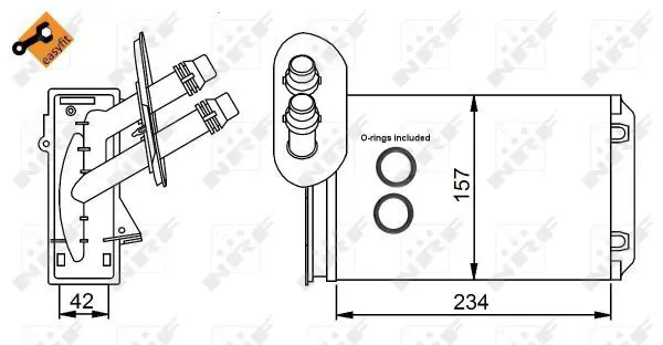 Handler.Part Heat exchanger, interior heating NRF 58223 5