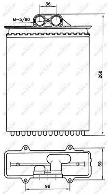 Handler.Part Heat exchanger, interior heating NRF 58255 5