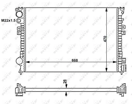 Handler.Part Radiator, engine cooling NRF 58262 4