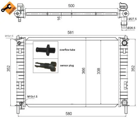 Handler.Part Radiator, engine cooling NRF 58276 5