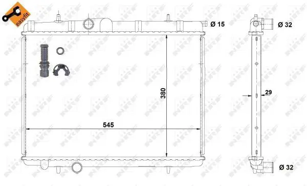 Handler.Part Radiator, engine cooling NRF 58301 4