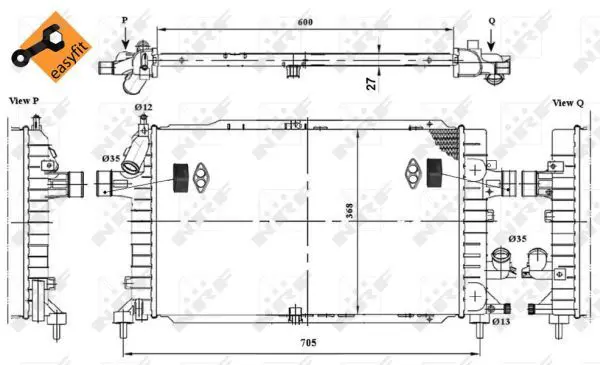 Handler.Part Radiator, engine cooling NRF 58340 5