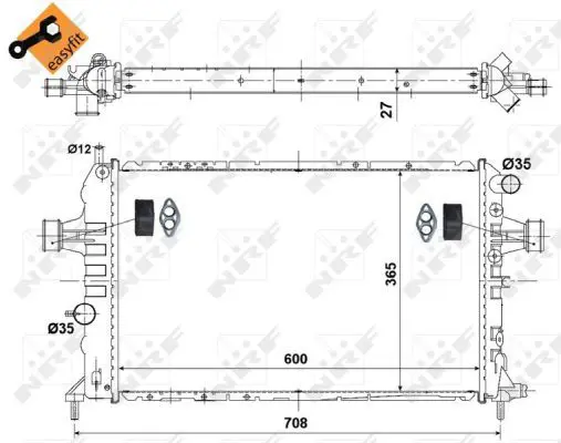 Handler.Part Radiator, engine cooling NRF 58344 5