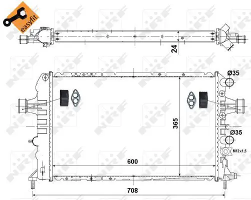 Handler.Part Radiator, engine cooling NRF 58355 5