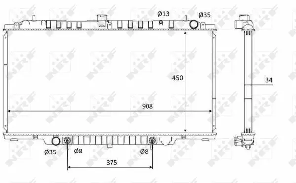 Handler.Part Radiator, engine cooling NRF 58548 1