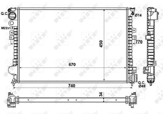 Handler.Part Radiator, engine cooling NRF 58993 2