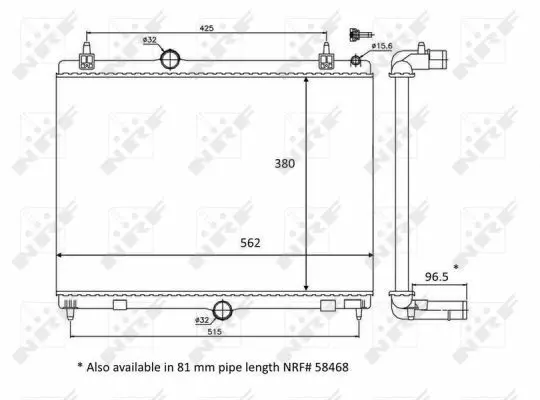 Handler.Part Radiator, engine cooling NRF 58399 1