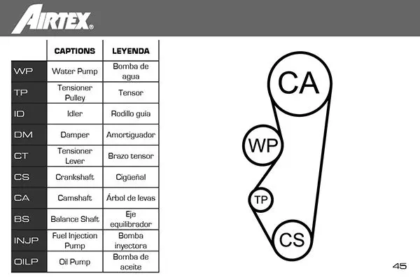 Handler.Part Water pump & timing belt set AIRTEX WPK160201 2